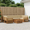 vidaXL Zestaw sof na zewnątrz z poduszką 7 pcs Naturalny i Beżowy