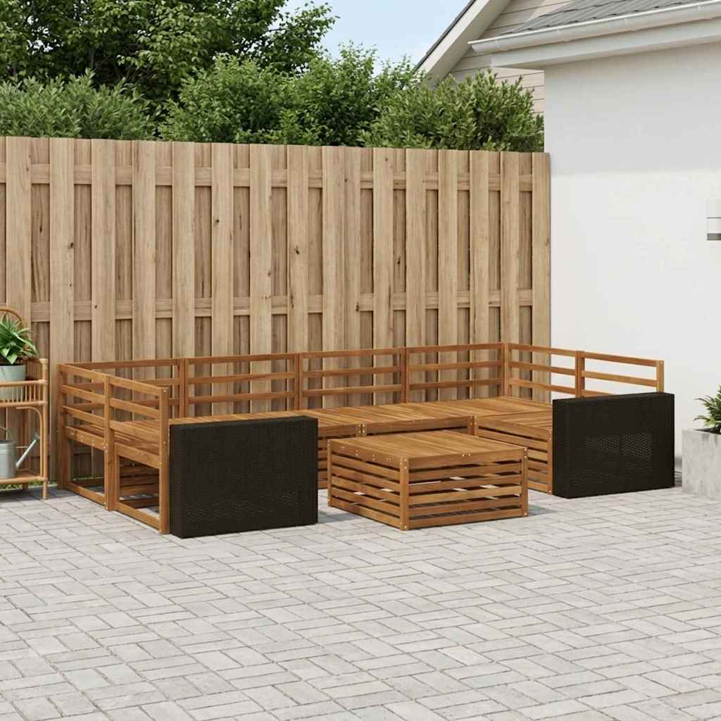 vidaXL Zestaw sof na zewnątrz 7 pcs naturalny Lite Drewno Akacji