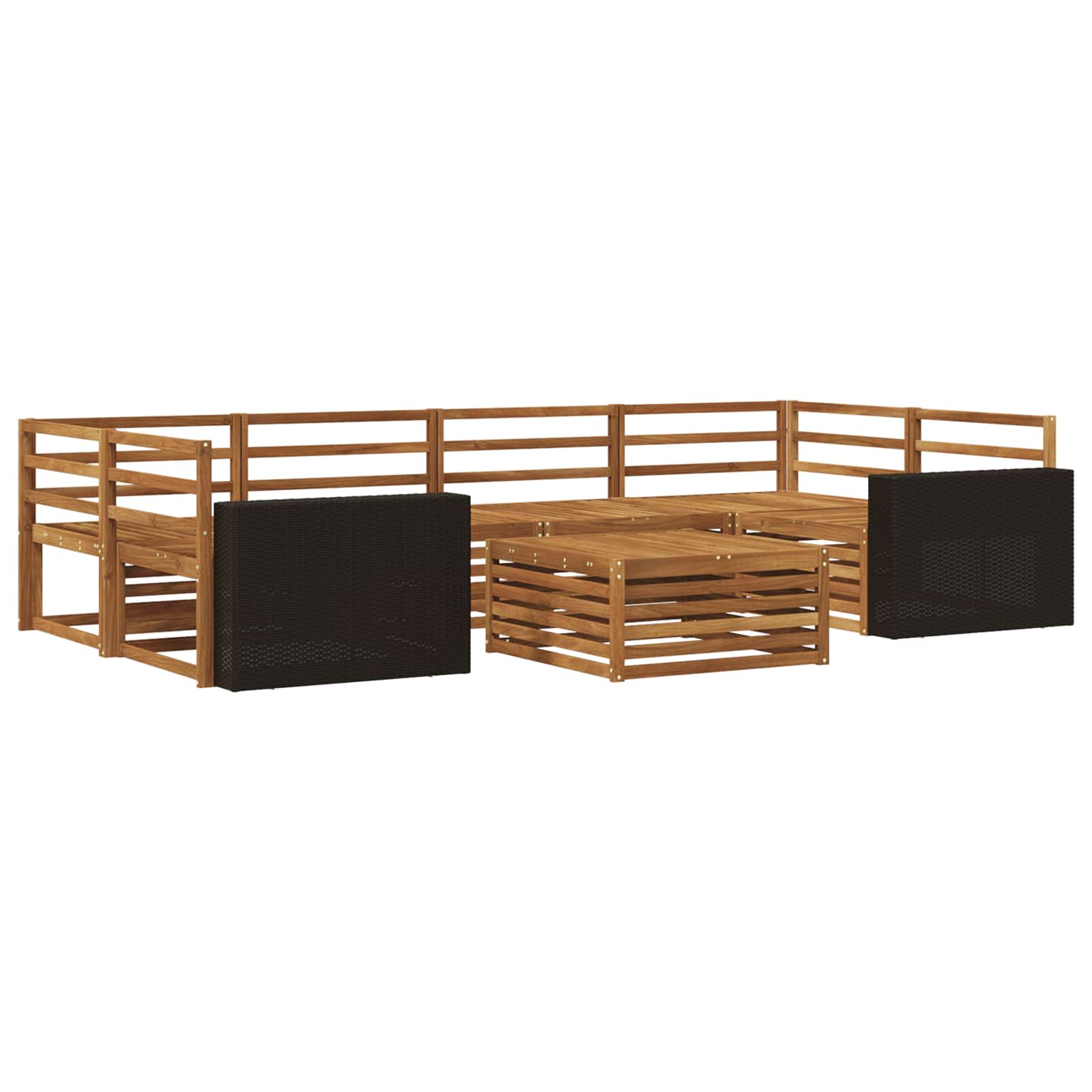 vidaXL Zestaw sof na zewnątrz 7 pcs naturalny Lite Drewno Akacji