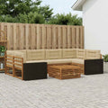 vidaXL Zestaw sof na zewnątrz 7 pcs Naturalny i Beżowy Poliester