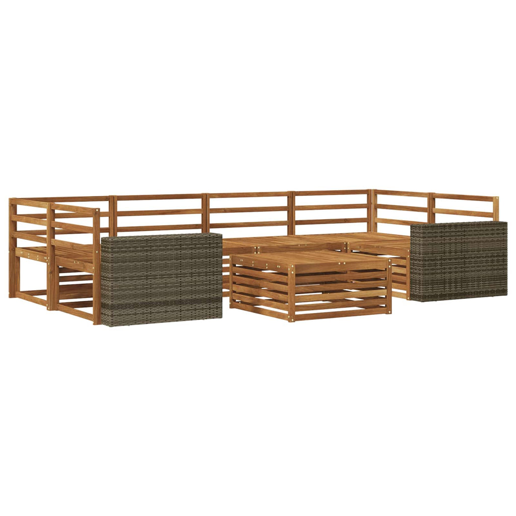 vidaXL Zestaw sof na zewnątrz 7 pcs naturalny Lite Drewno Akacji