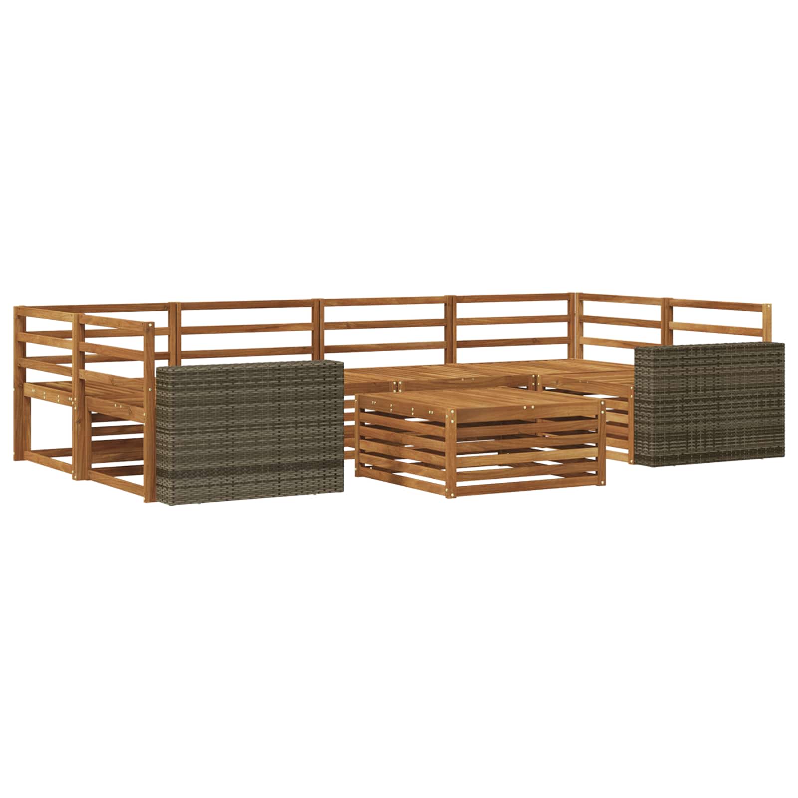 vidaXL Zestaw sof na zewnątrz 7 szt. naturalny Lite Drewno Akacji