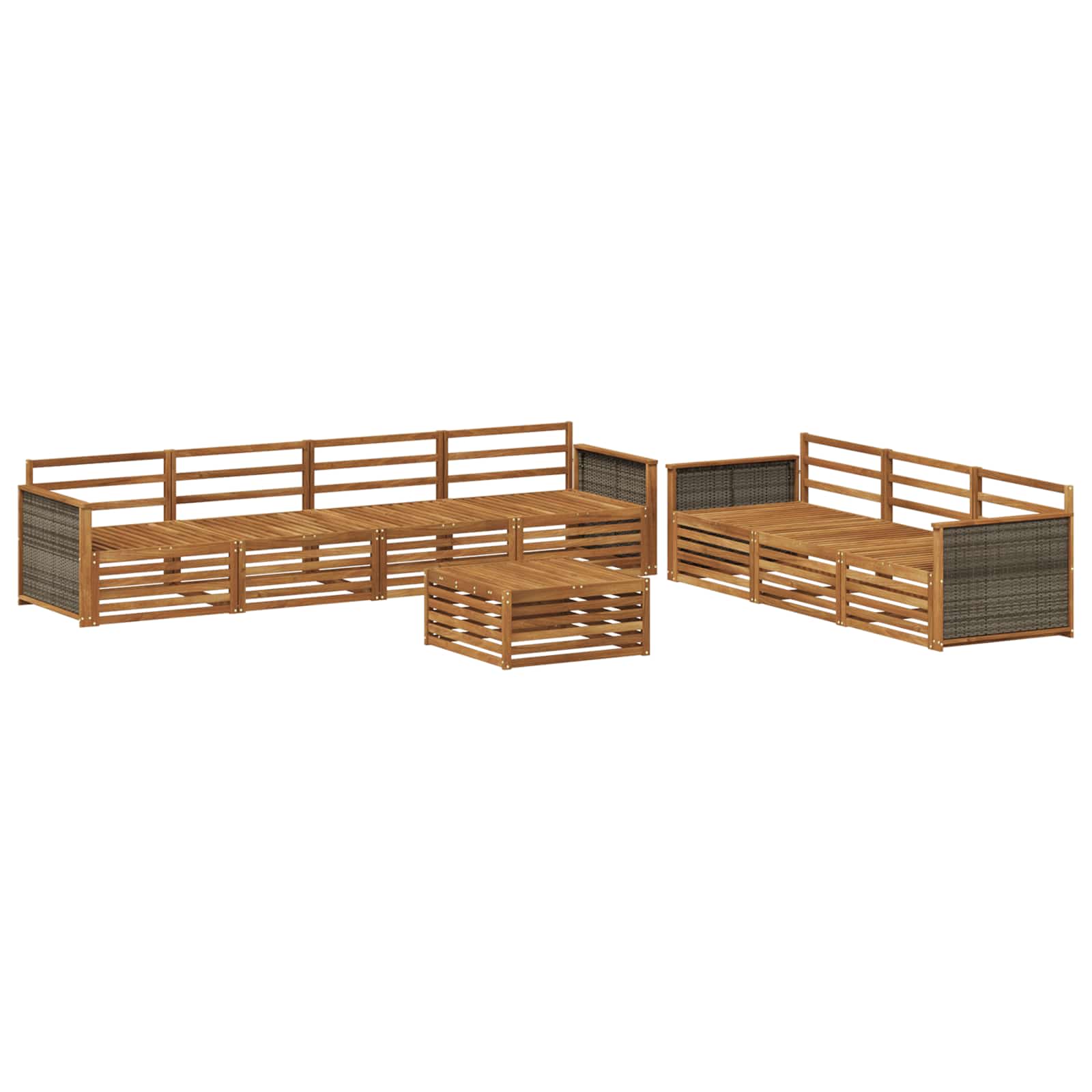 vidaXL Zestaw sof na zewnątrz 8 pcs naturalny Lite Drewno Akacji
