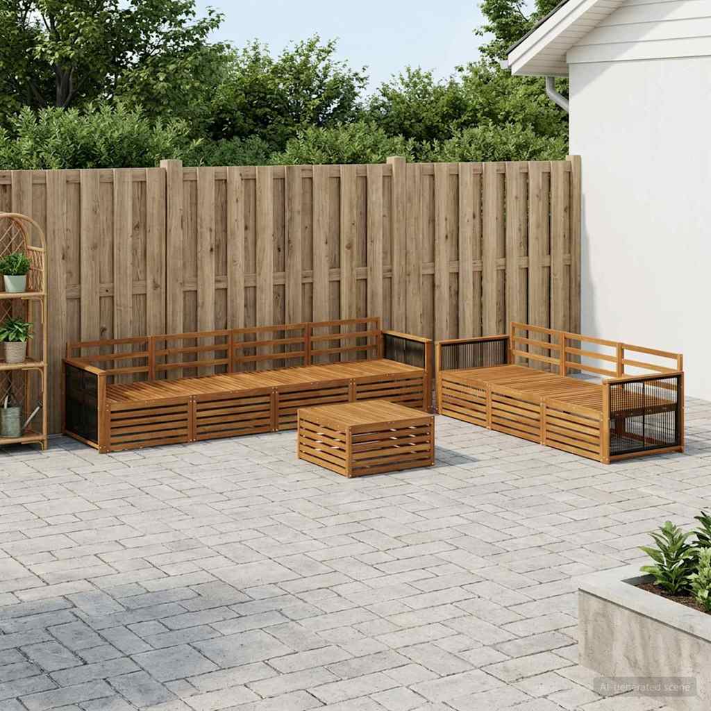 vidaXL Zestaw sof na zewnątrz 8 pcs naturalny Lite Drewno Akacji