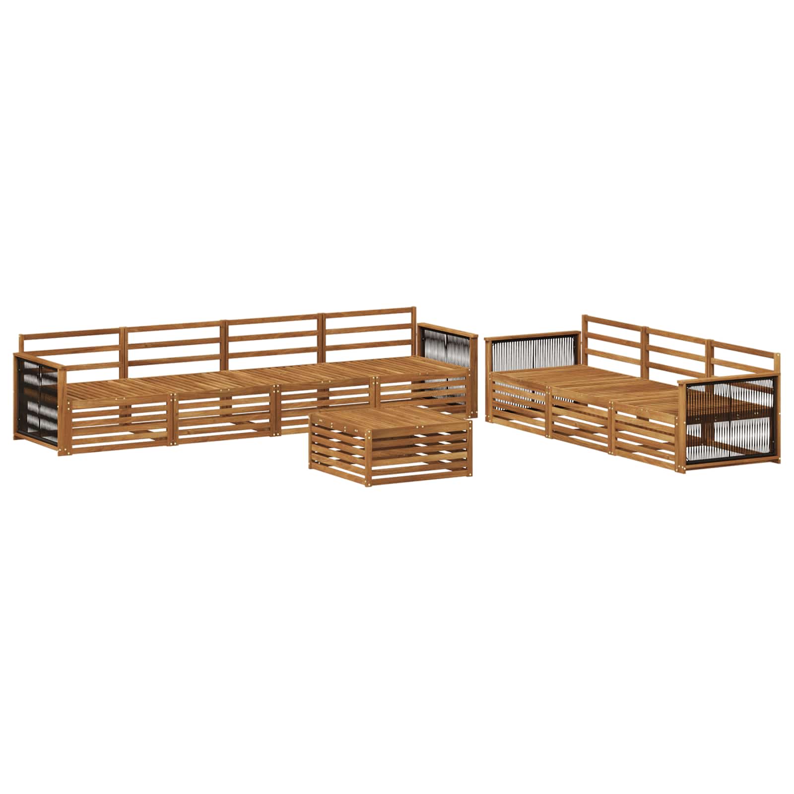 vidaXL Zestaw sof na zewnątrz 8 pcs naturalny Lite Drewno Akacji