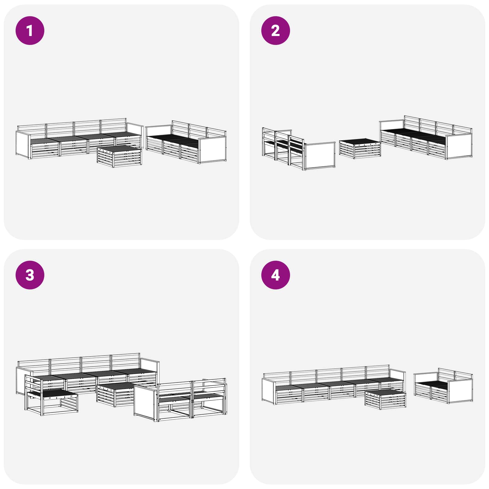 vidaXL Zestaw sof na zewnątrz 8 pcs naturalny Lite Drewno Akacji