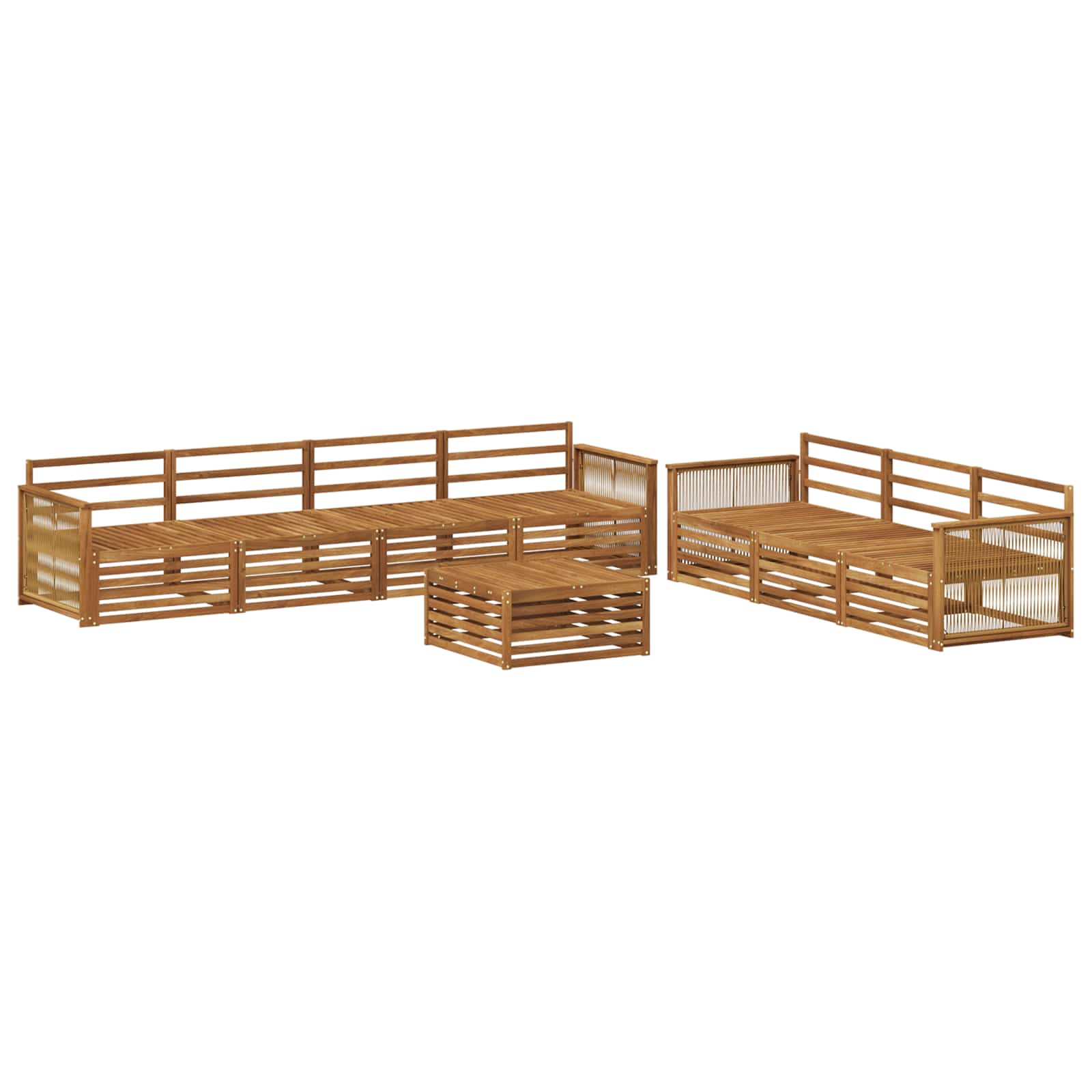vidaXL Zestaw sof na zewnątrz 8 pcs naturalny Lite Drewno Akacji