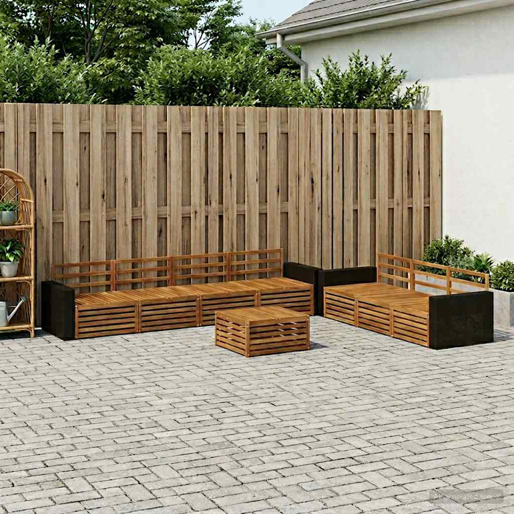 vidaXL Zestaw sof na zewnątrz 8 pcs naturalny 79 x 79 x 37 cm