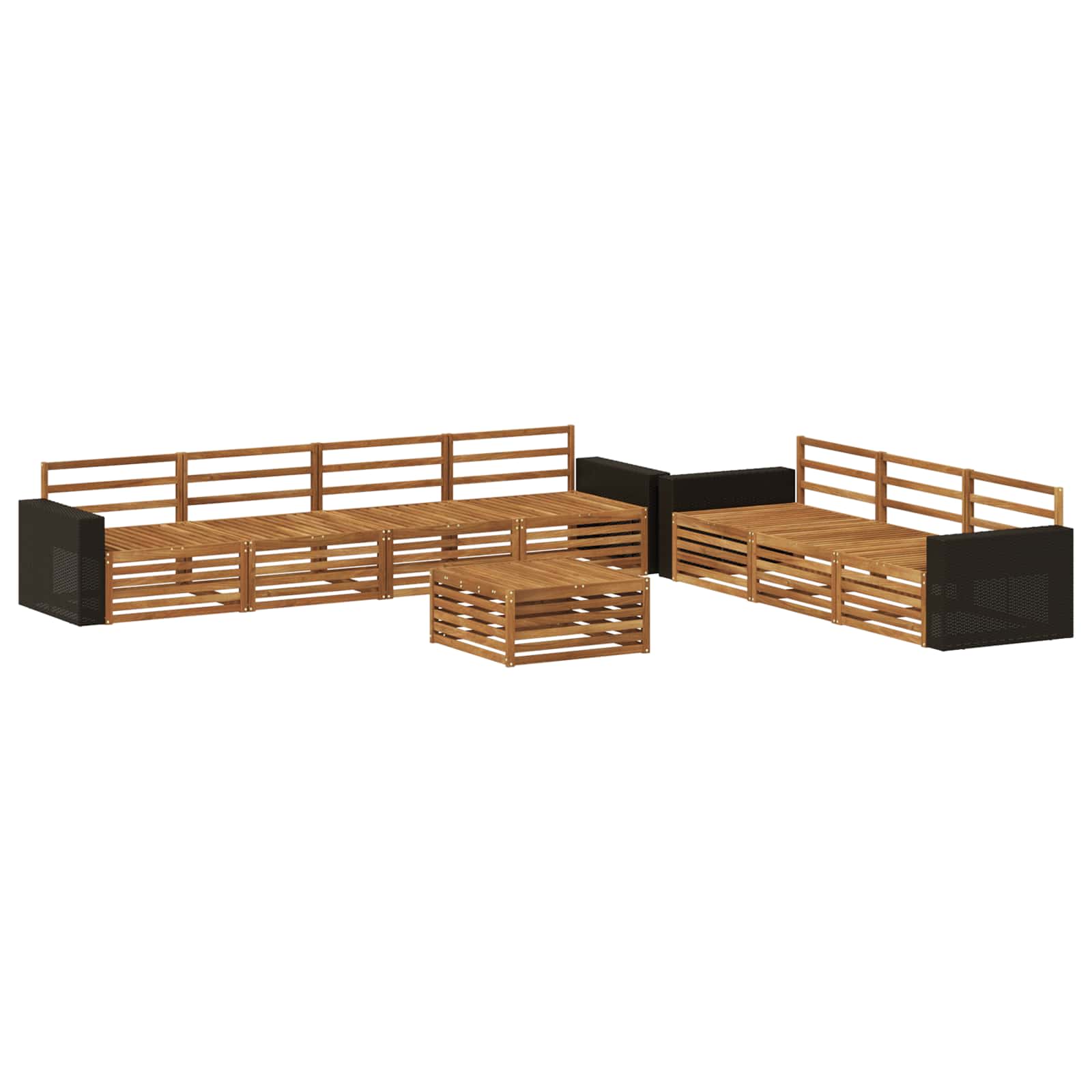 vidaXL Zestaw sof na zewnątrz 8 pcs naturalny 79 x 79 x 37 cm