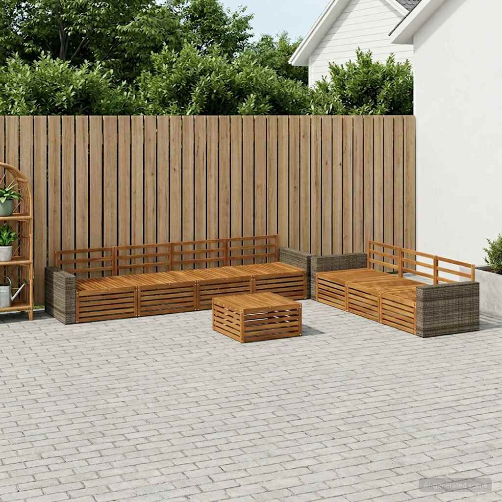 vidaXL Zestaw sof na zewnątrz 8 pcs naturalny 79 x 79 x 37 cm