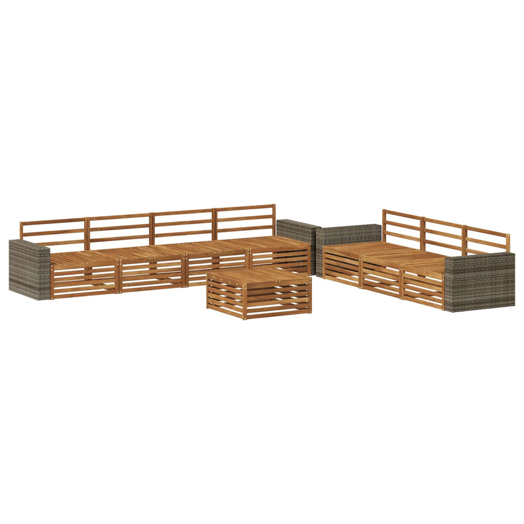 vidaXL Zestaw sof na zewnątrz 8 pcs naturalny 79 x 79 x 37 cm