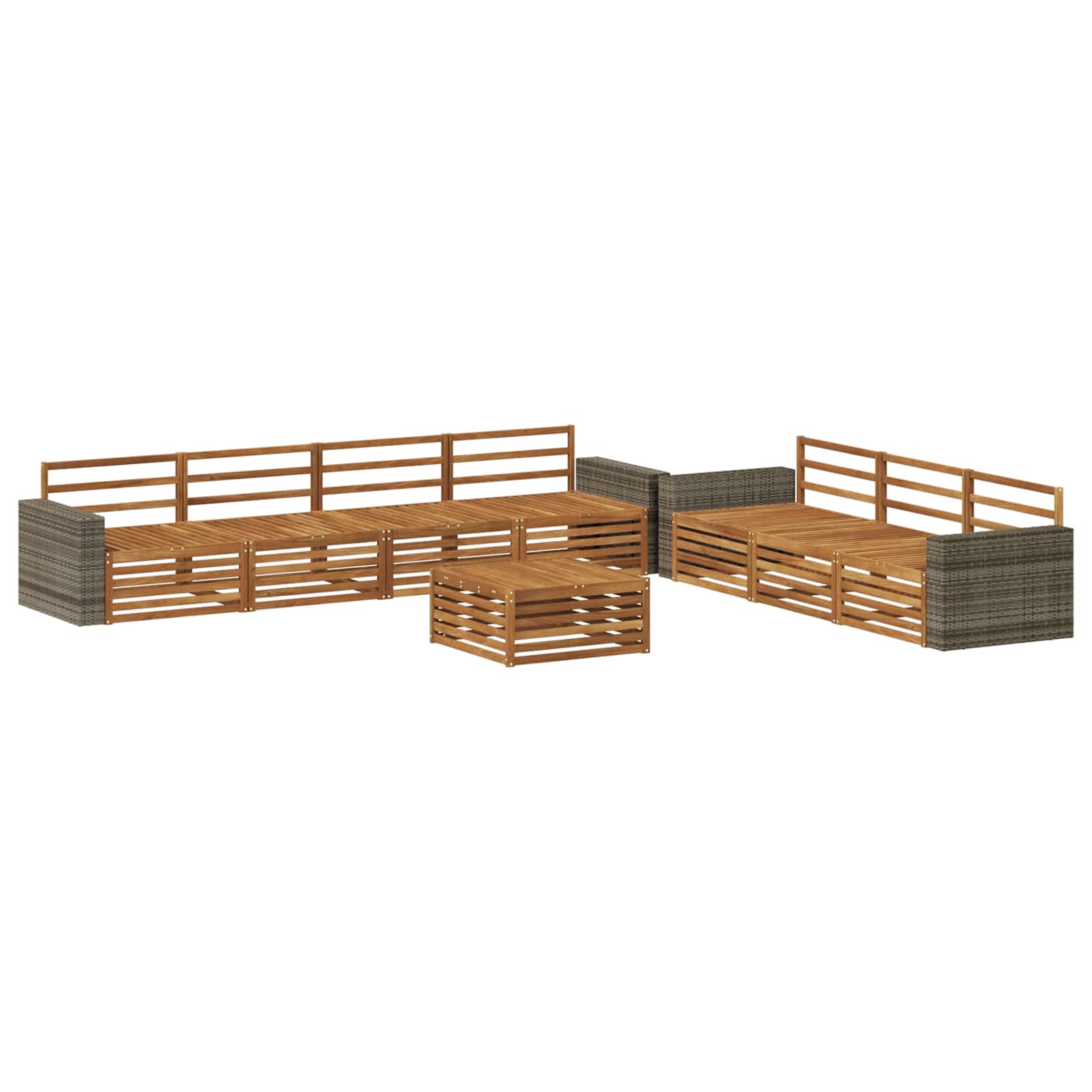 vidaXL Zestaw sof na zewnątrz 8 pcs naturalny 79 x 79 x 37 cm