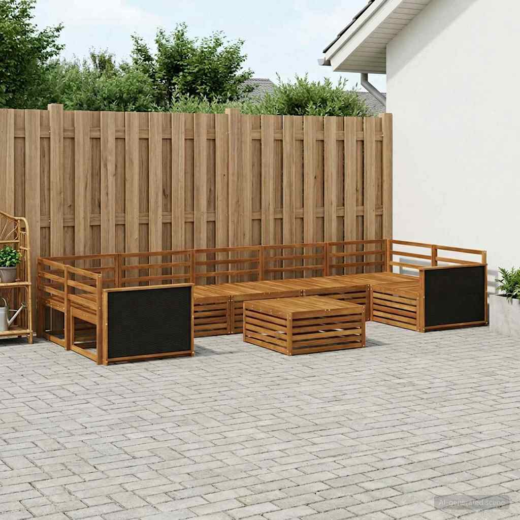 vidaXL Zestaw sof na zewnątrz 8 pcs naturalny Lite Drewno Akacji