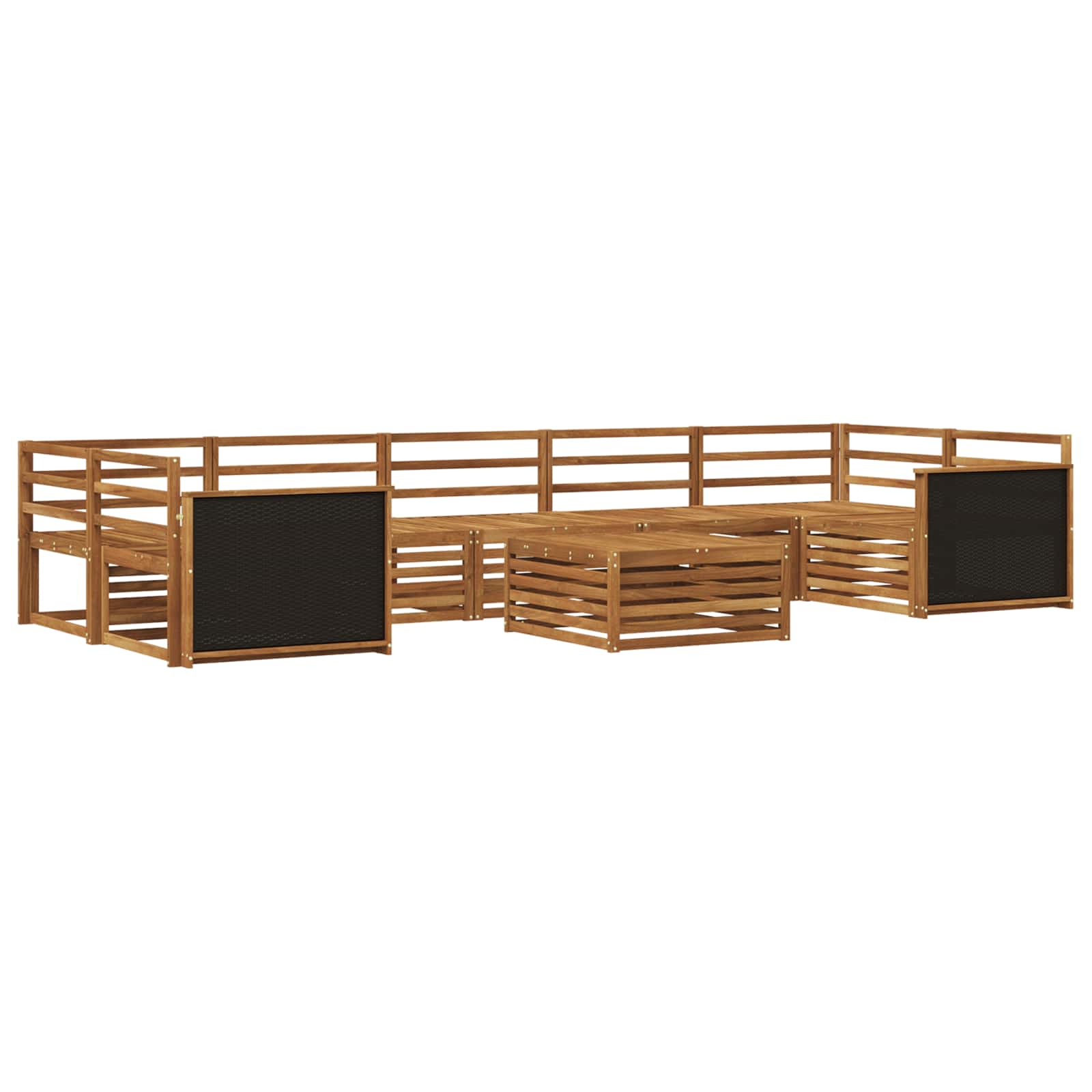 vidaXL Zestaw sof na zewnątrz 8 pcs naturalny Lite Drewno Akacji