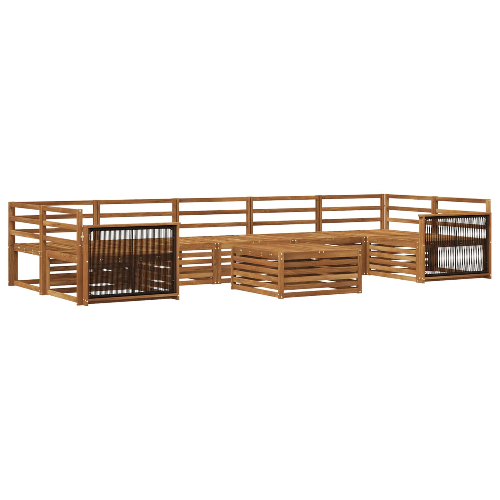 vidaXL Zestaw sof na zewnątrz 8 pcs naturalny Lite Drewno Akacji