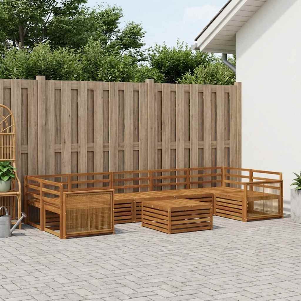 vidaXL Zestaw sof na zewnątrz 8 pcs naturalny Lite Drewno Akacji