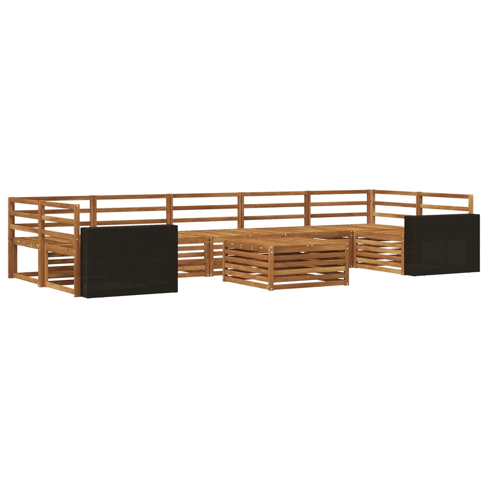 vidaXL Zestaw sof na zewnątrz 8 pcs naturalny Lite Drewno Akacji