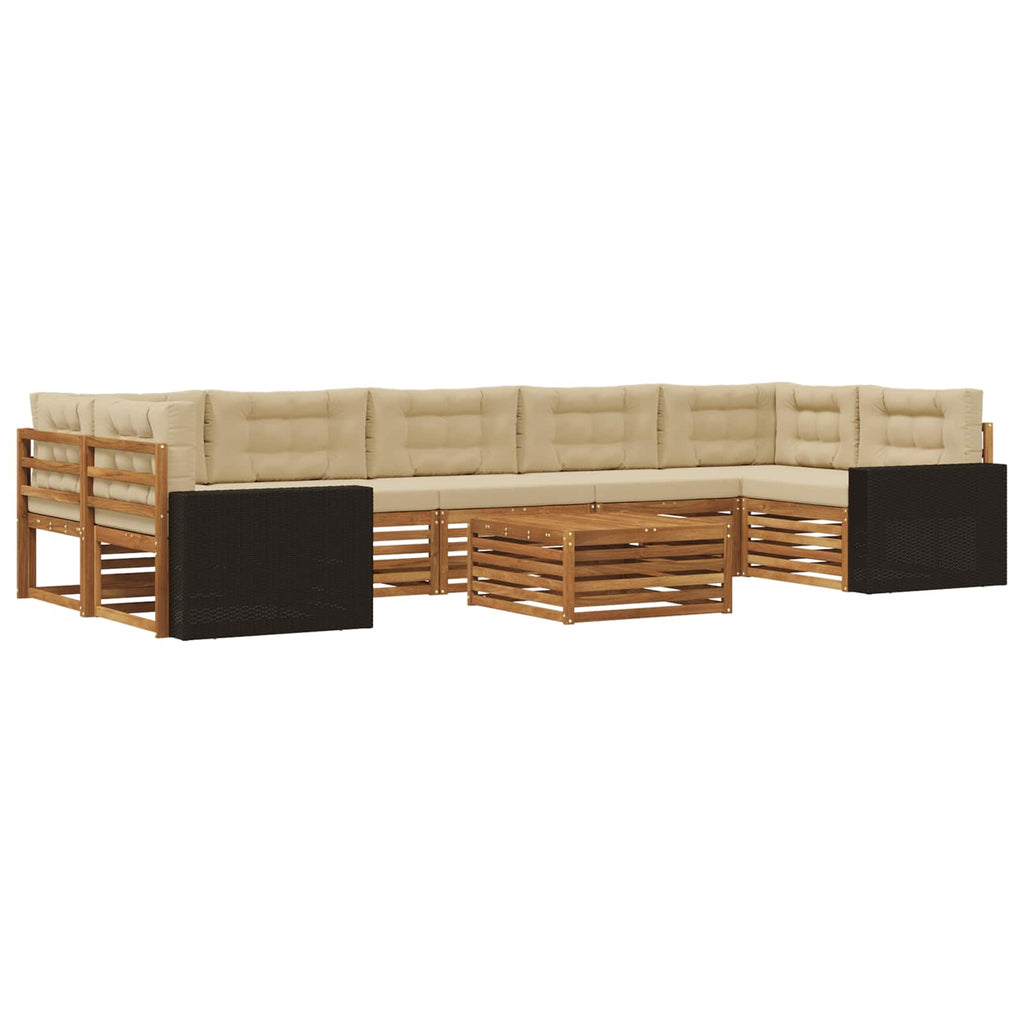 vidaXL Zestaw sof na zewnątrz 8 pcs Naturalny i Beżowy