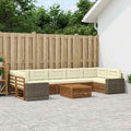 vidaXL Zestaw sof na zewnątrz 8 pcs Naturalny i Kremowy