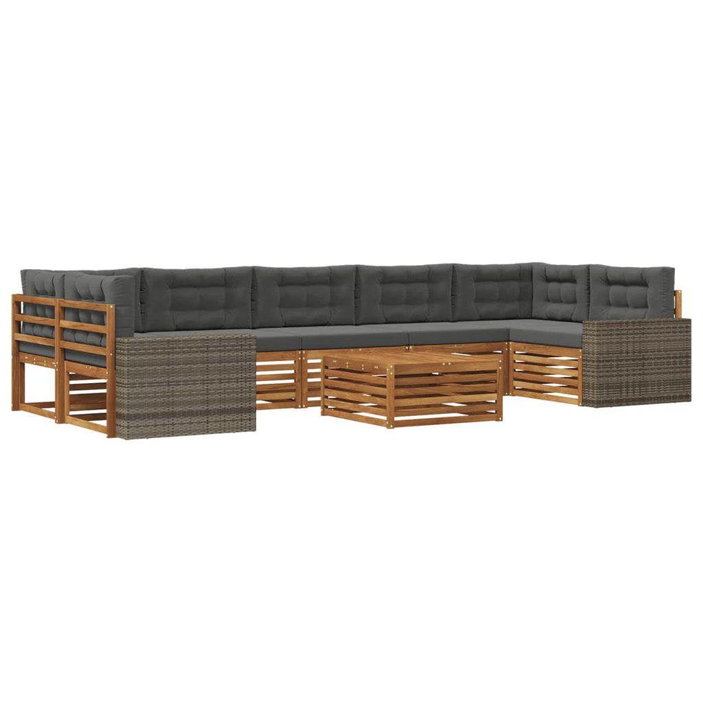 vidaXL Zestaw sof na zewnątrz 8 pcs Naturalny i Antracytowy