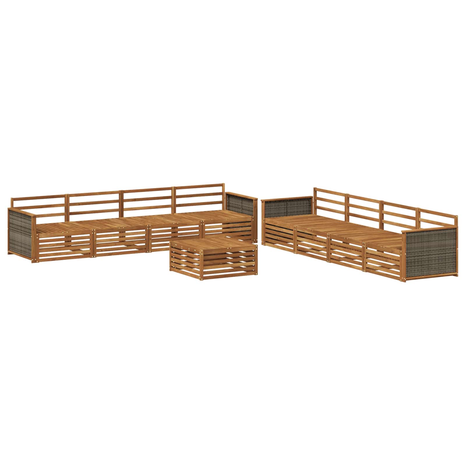 vidaXL Zestaw sof na zewnątrz 9 pcs naturalny Lite Drewno Akacji