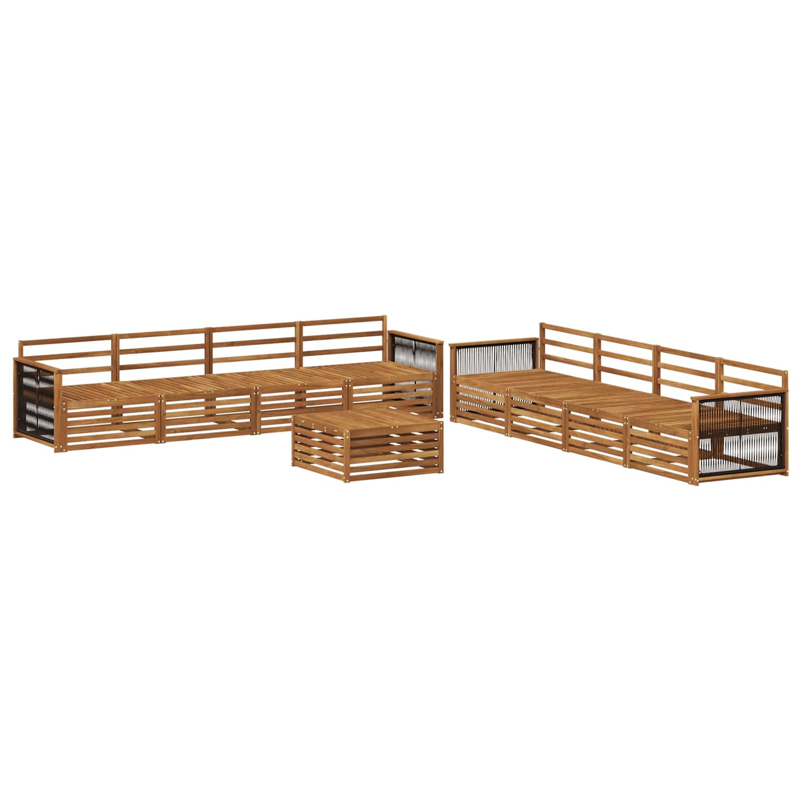 vidaXL Zestaw sof na zewnątrz 9 pcs naturalny Lite Drewno Akacji