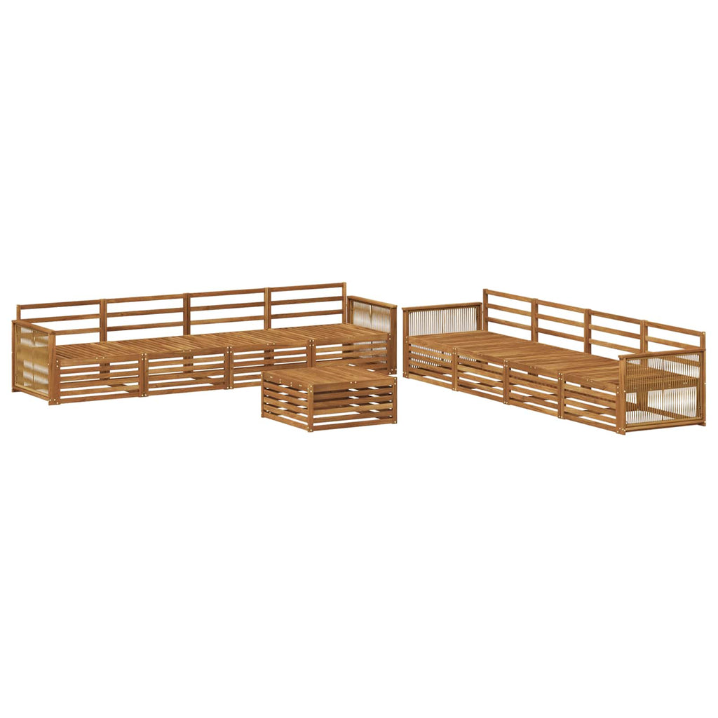 vidaXL Zestaw sof na zewnątrz 9 pcs naturalny Lite Drewno Akacji