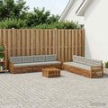 vidaXL Zestaw sof na zewnątrz z poduszką 9 pcs Naturalny i jasnoszary