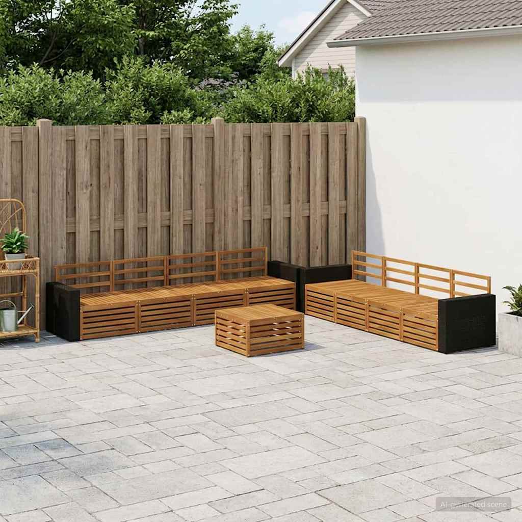 vidaXL Zestaw sof na zewnątrz 9 pcs naturalny Lite drewno akacjowe