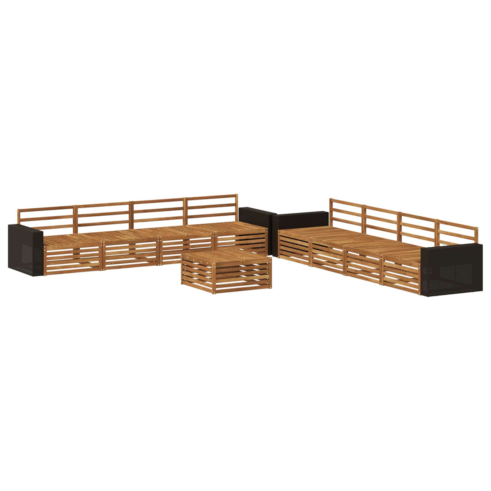 vidaXL Zestaw sof na zewnątrz 9 pcs naturalny Lite drewno akacjowe