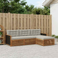 vidaXL Zestaw sof na zewnątrz 4 pcs Naturalny i jasnoszary Poliester