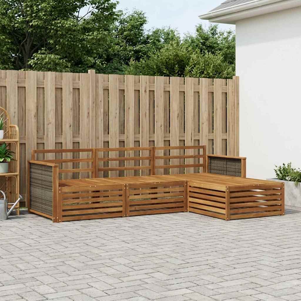 vidaXL Zestaw sof na zewnątrz naturalny 249,5 x 162,5 x 73 cm