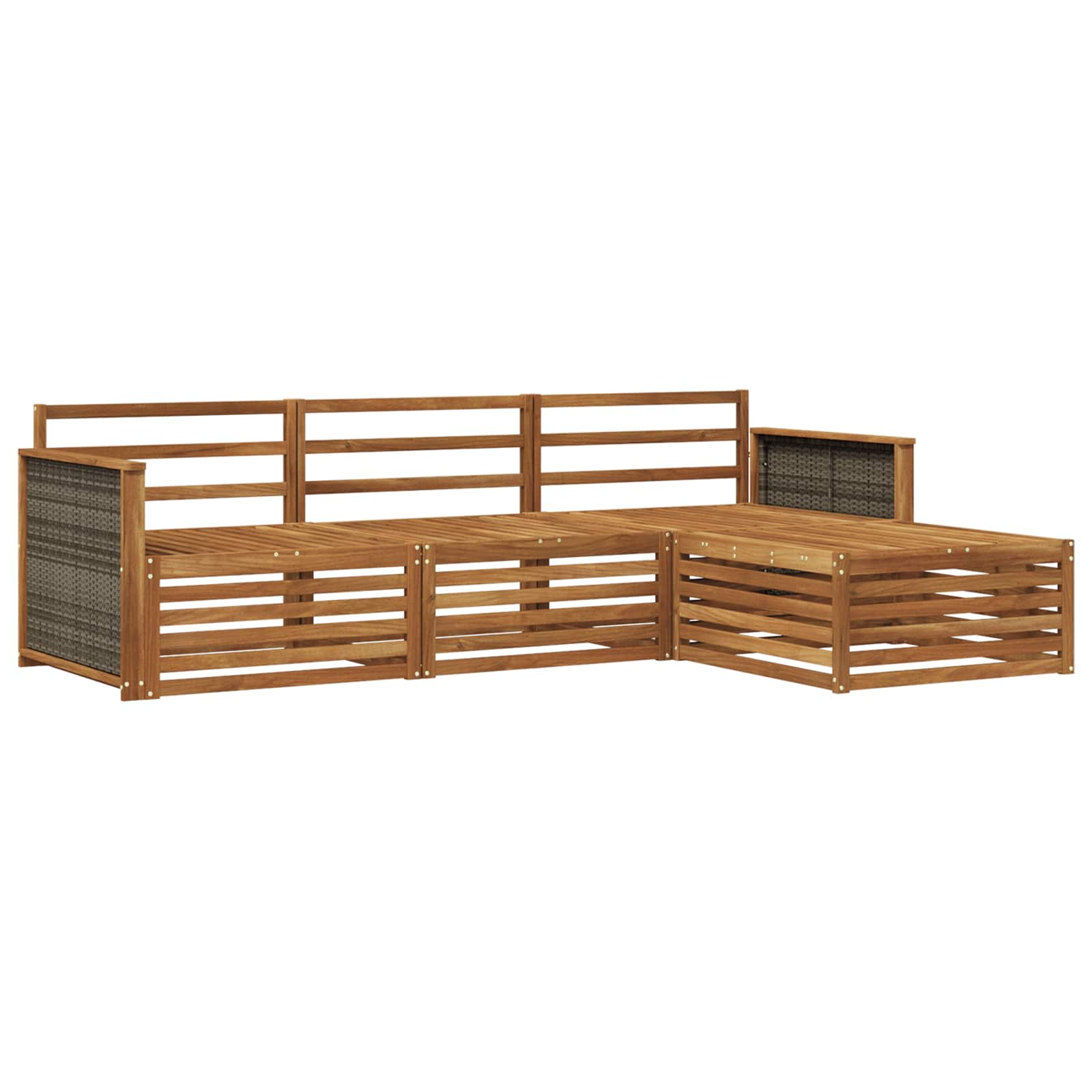 vidaXL Zestaw sof na zewnątrz naturalny 249,5 x 162,5 x 73 cm