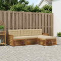 vidaXL Zestaw sof na zewnątrz Naturalny i Beżowy 249 x 162,5 x 73 cm