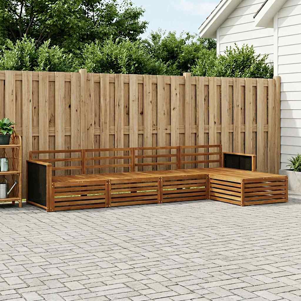 vidaXL Zestaw sof na zewnątrz 5 pcs naturalny Lite Drewno Akacji