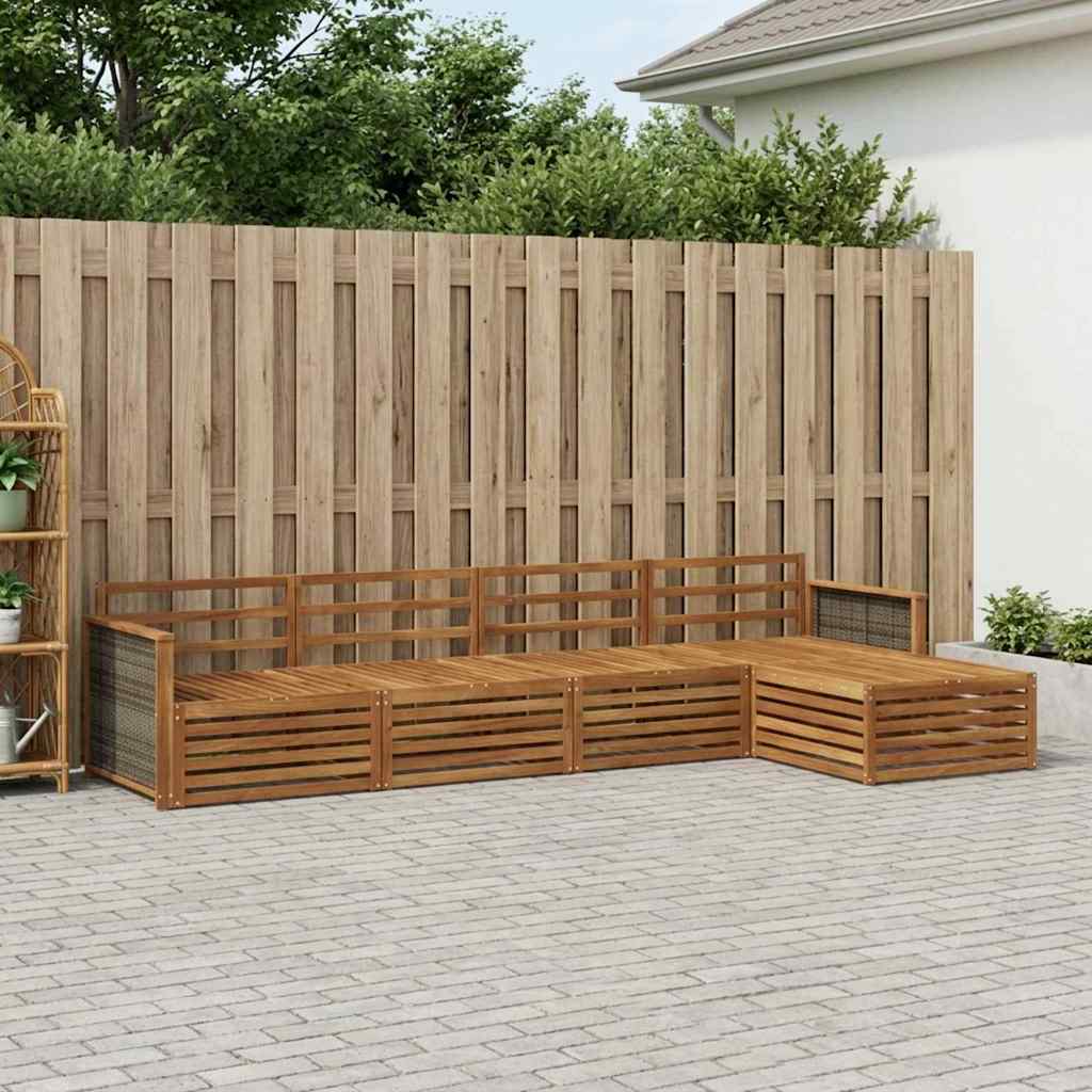vidaXL Zestaw sof na zewnątrz 5 pcs naturalny Lite Drewno Akacji