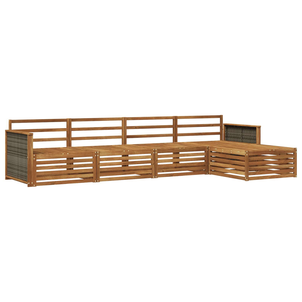 vidaXL Zestaw sof na zewnątrz 5 pcs naturalny Lite Drewno Akacji