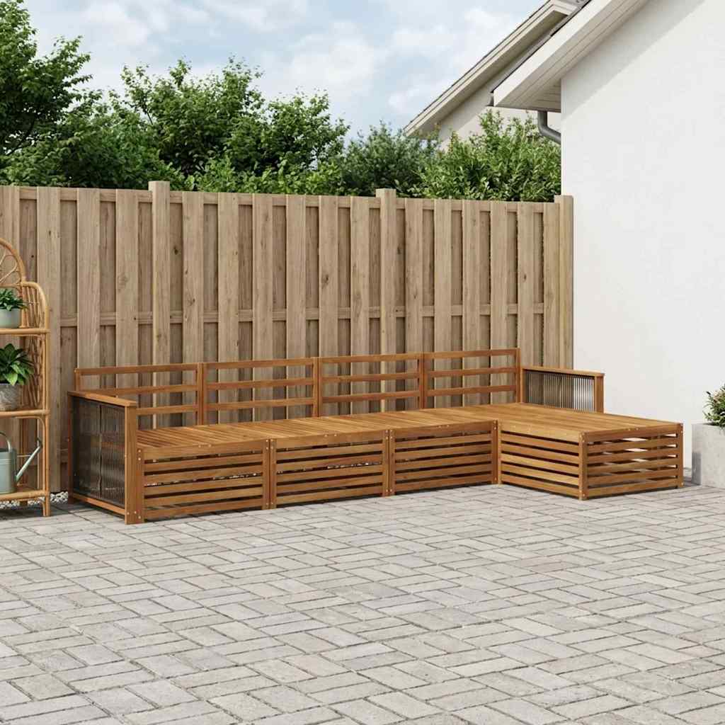 vidaXL Zestaw sof na zewnątrz 5 pcs naturalny Lite Drewno Akacji