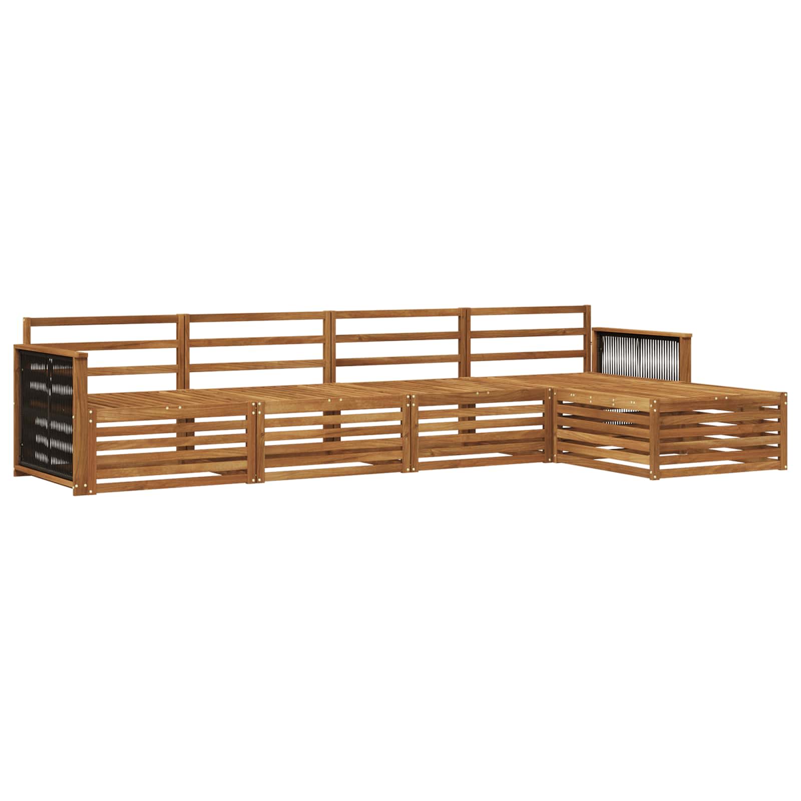 vidaXL Zestaw sof na zewnątrz 5 pcs naturalny Lite Drewno Akacji