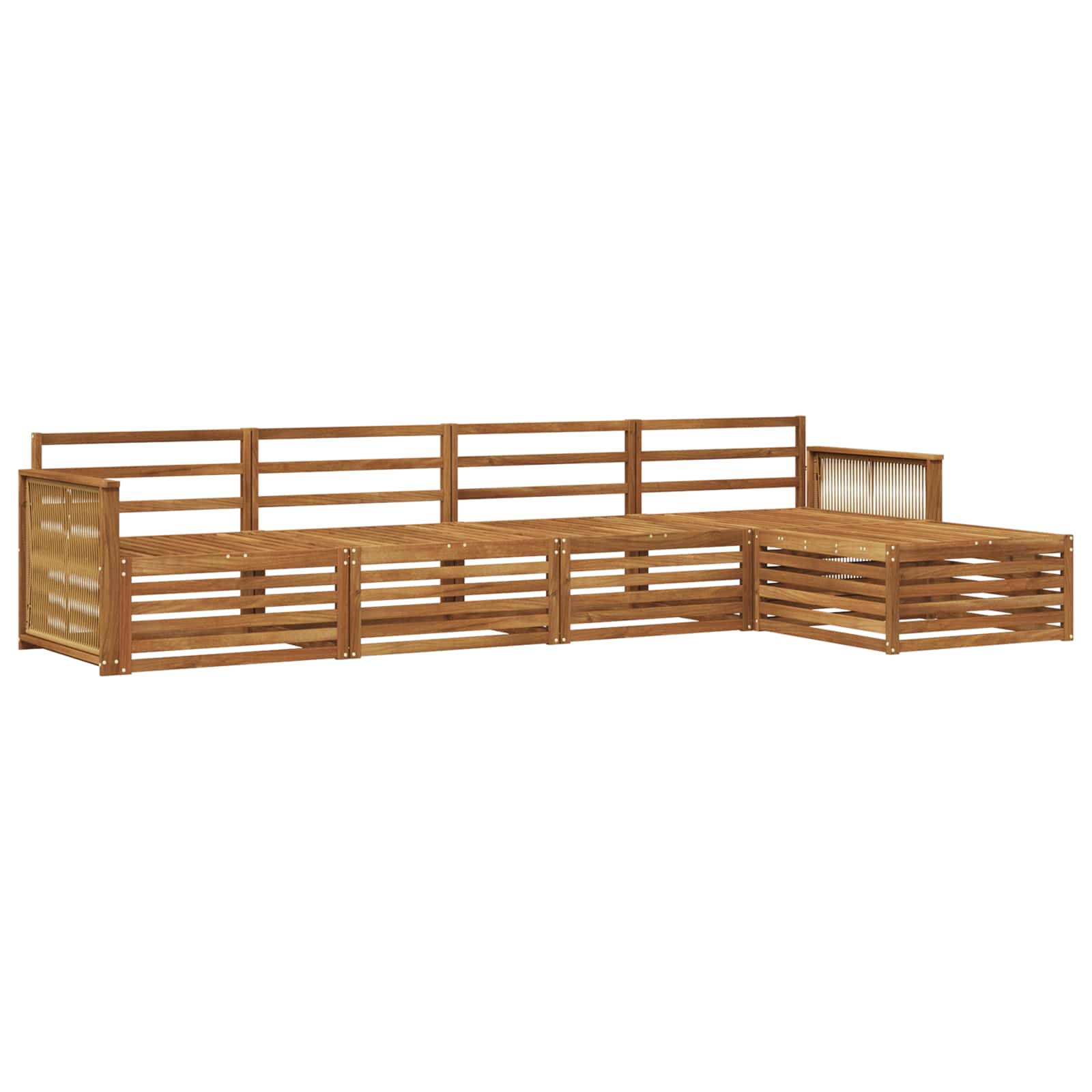 vidaXL Zestaw sof na zewnątrz 5 pcs naturalny Lite Drewno Akacji