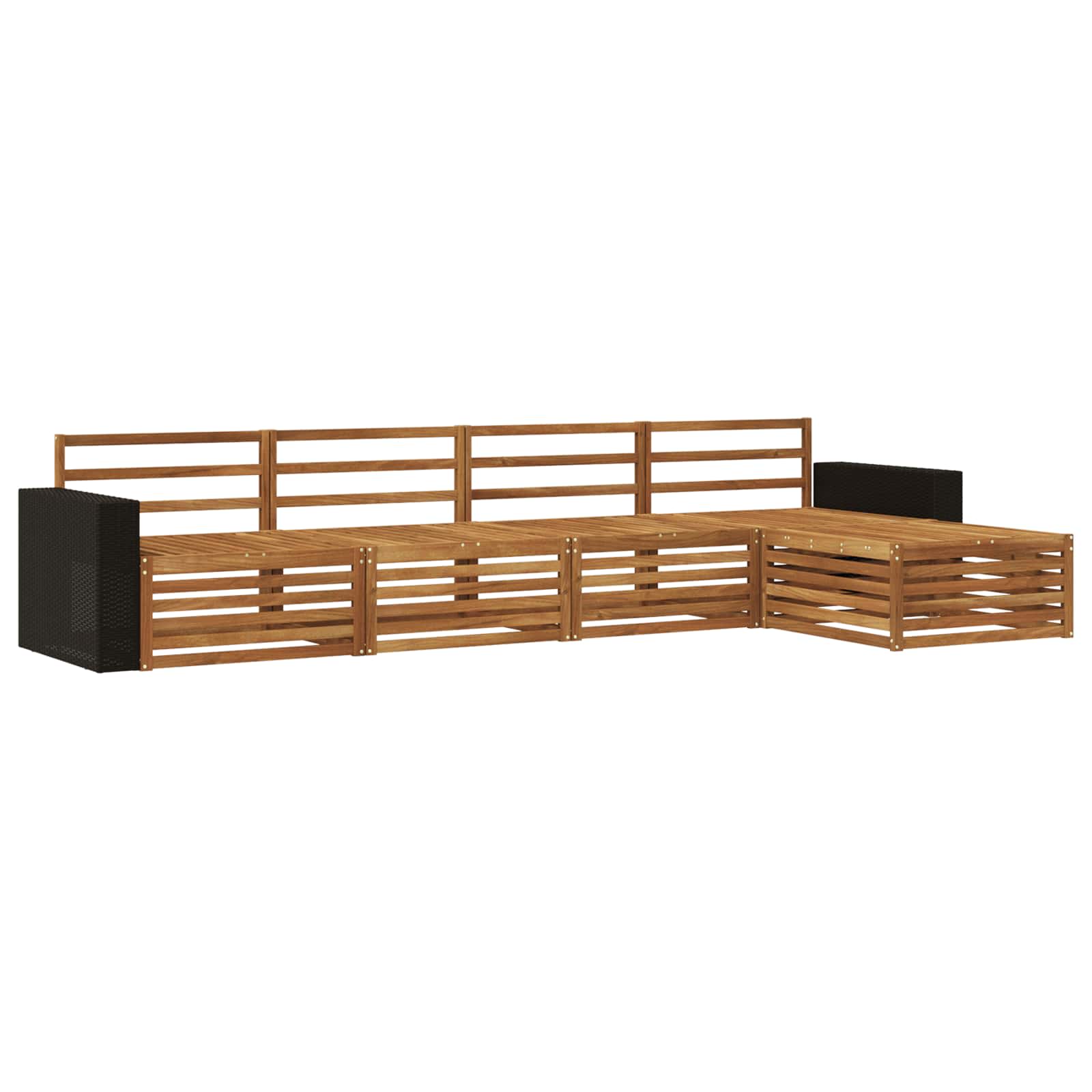 vidaXL Zestaw sof na zewnątrz 5 pcs naturalny Lite Drewno Akacji