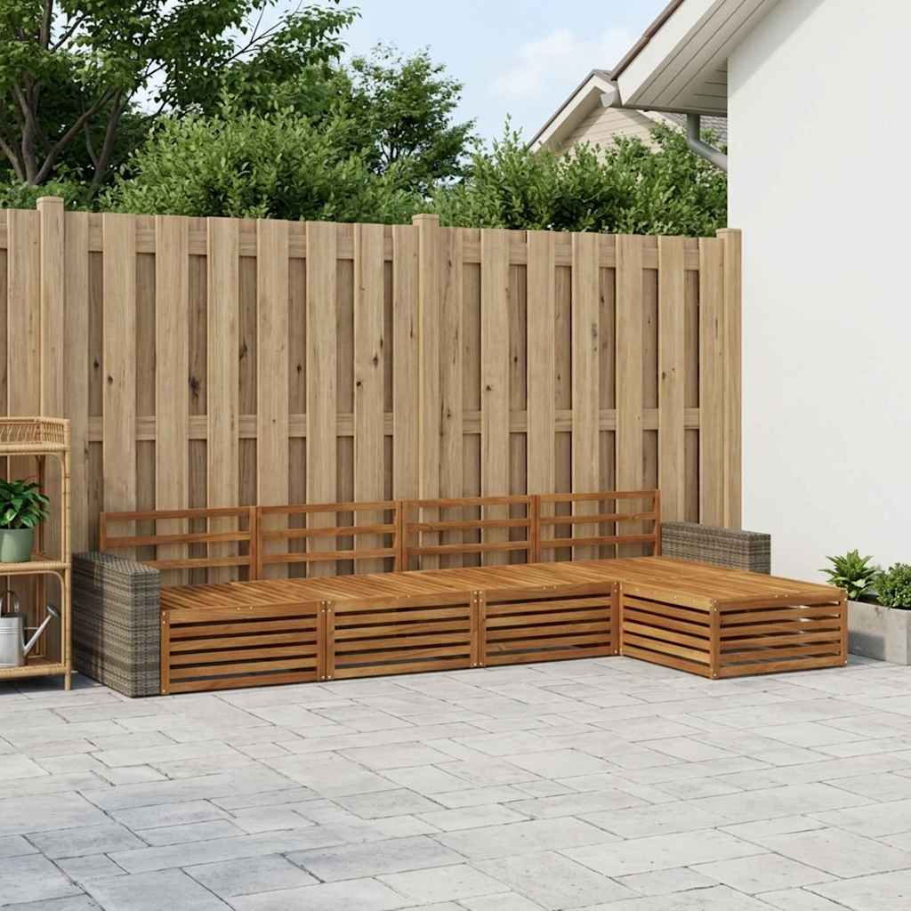 vidaXL Zestaw sof na zewnątrz 5 pcs naturalny Lite Drewno Akacji