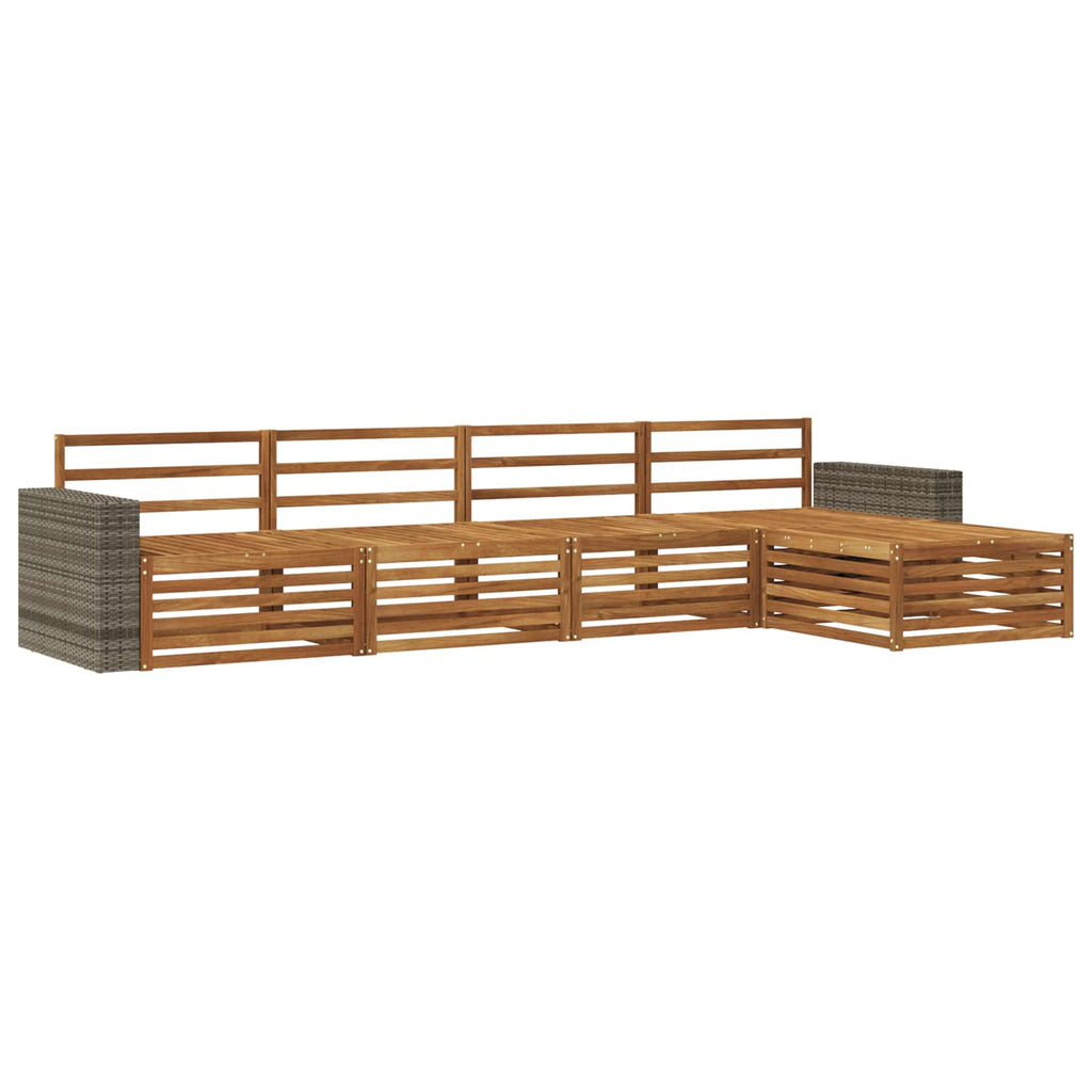 vidaXL Zestaw sof na zewnątrz 5 pcs naturalny Lite Drewno Akacji