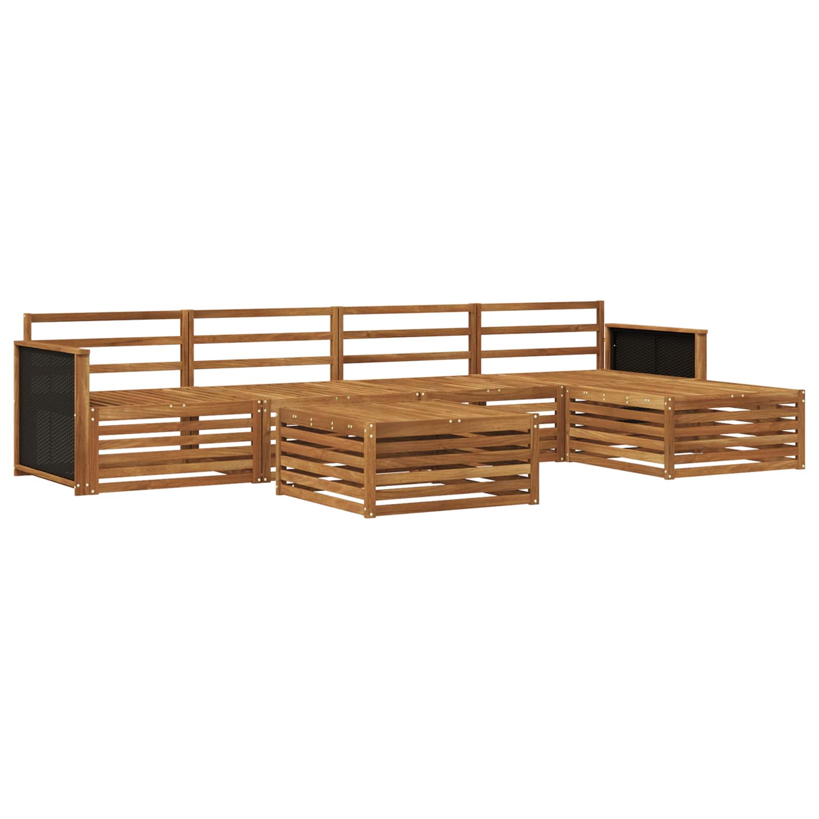 vidaXL Zestaw sof na zewnątrz 6 pcs naturalny 79 x 79 x 37 cm