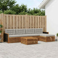 vidaXL Zestaw sof na zewnątrz 6 pcs Naturalny i jasnoszary