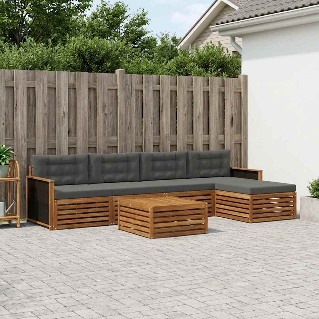 vidaXL Zestaw sof na zewnątrz 6 pcs Naturalny i Antracytowy