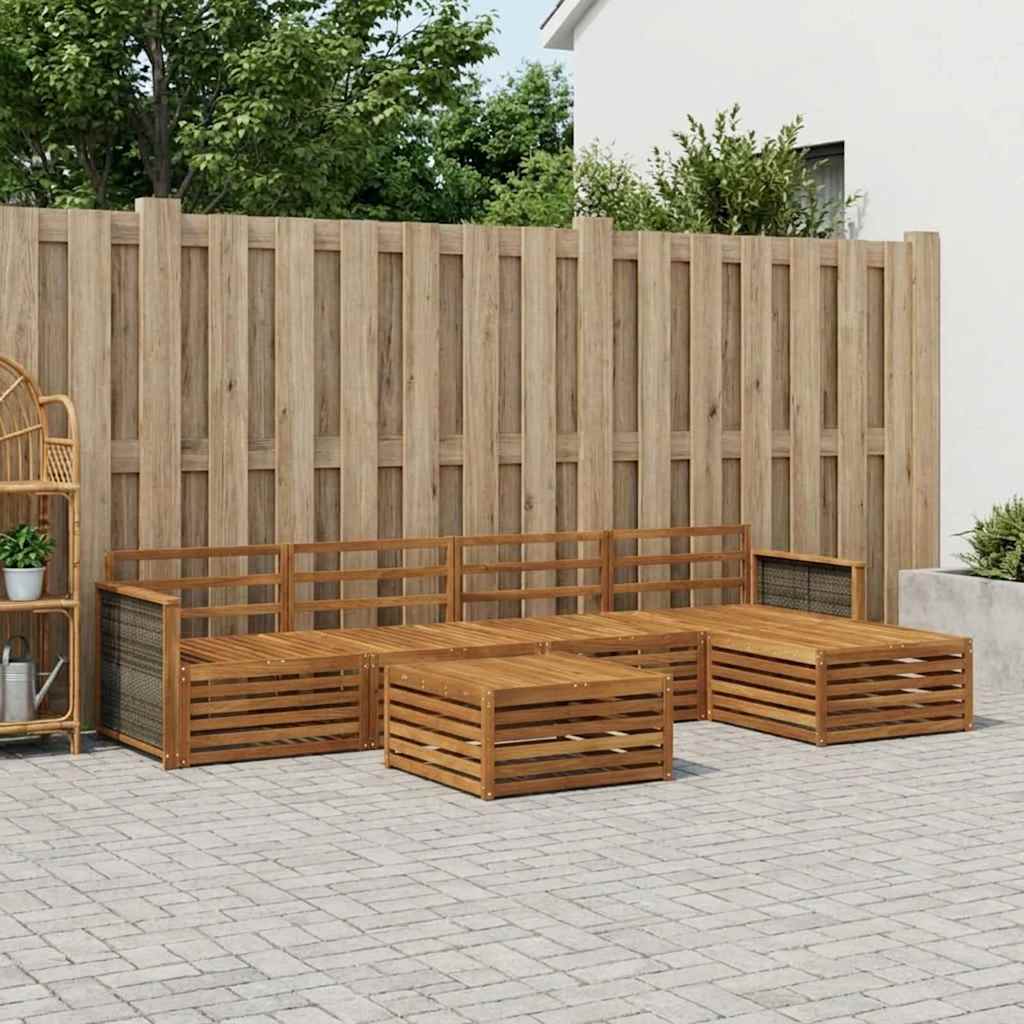 vidaXL Zestaw sof na zewnątrz 6 pcs naturalny Lite Drewno Akacji