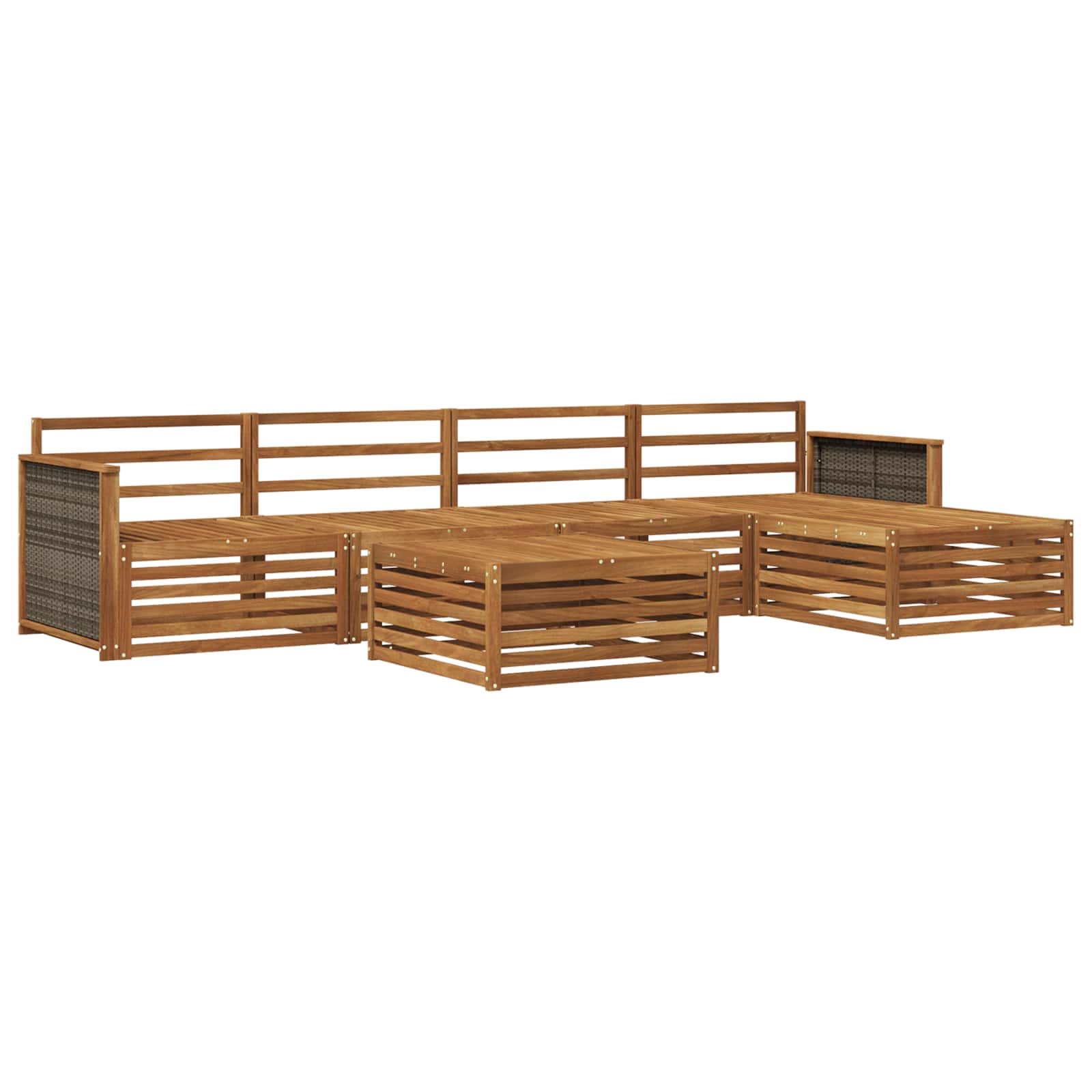 vidaXL Zestaw sof na zewnątrz 6 pcs naturalny Lite Drewno Akacji