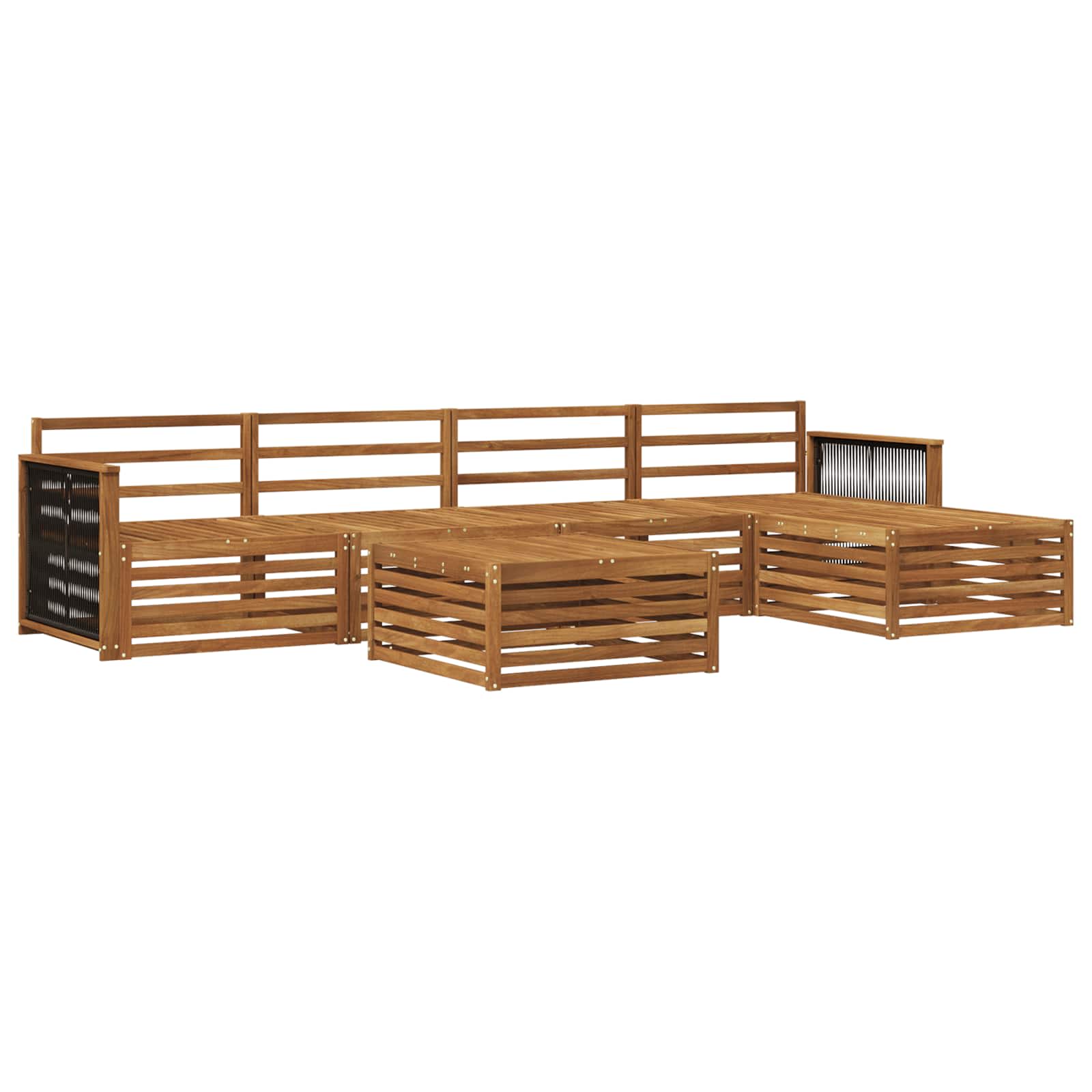 vidaXL Zestaw sof na zewnątrz 6 pcs naturalny Lite Drewno Akacji