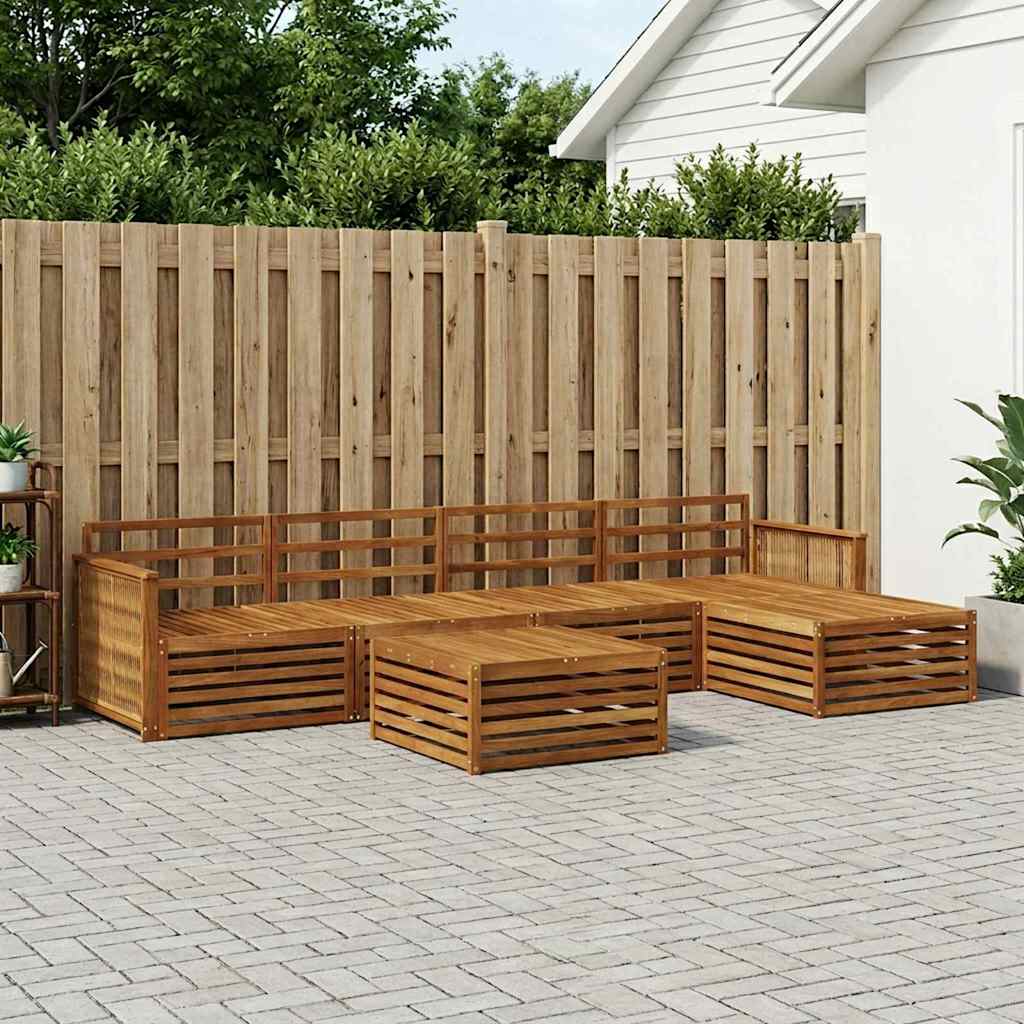 vidaXL Zestaw sof na zewnątrz 6 pcs naturalny Lite Drewno Akacji